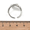 Brass Micro Pave Cubic Zirconia Cuff Open Rings RJEW-C163-11P-5