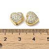 Valentine' s Day Brass Micro Pave Clear Cubic Zirconia Beads FIND-C045-03G-3