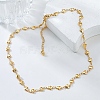 Simple Alloy Heart Link Chain Necklaces for Women NJEW-K384-05KCG-1