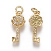 Brass Micro Pave Cubic Zirconia Pendants ZIRC-F115-03G-2