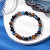 Round Gemstone Beaded Stretch Bracelets BJEW-JB11005-04-2