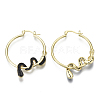 Brass Micro Pave Cubic Zirconia Hoop Earrings KK-R137-024A-NF-3