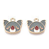 Light Gold Plated Alloy Enamel Charms ENAM-T009-79A-RS-1