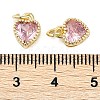Real 18K Gold Plated Brass Inlaid Cubic Zirconia Charms ZIRC-L100-074G-08-3
