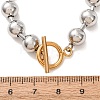201 Stainless Steel Ball Chain Necklaces with Golden Tone OT Clasps SA-CBAD3BB-05P-4