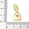 Rack Plating Brass Cubic Zirconia European Dangle Charms KK-P287-06G-3