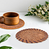2Pcs 2 Styles Natural Coconut Fiber Coasters AJEW-LP0006-42-3