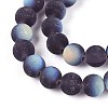 Frosted Transparent Glass Beads Strands GLAA-T032-T8mm-MBB03-3