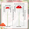 GOMAKERER 100Pcs Plastic Plant Mini Miniatures Artificial Mushroom AJEW-CA0003-71-2