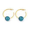 Round Brass Enamel Hoop Earrings for Women EJEW-Q391-35G-01-2