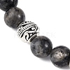 Natural Labradorite Round Beaded Stretch Bracelets for Women BJEW-JB12569-02-3