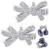 2Pcs Alloy Micro Pave Cubic Zirconia Bowknot Clip AJEW-CP0010-55-1