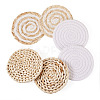 6Pcs 3 Styles Handmade Hot Pads with Corn Straw Woven Placemats AJEW-MB0001-04-3