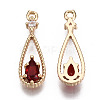 Brass Micro Pave Cubic Zirconia Pendants X-KK-R111-003-A02-2
