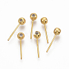Brass Ball Stud Earring Findings KK-Q762-026G-NF-2