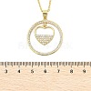 Brass Micro Pave Clear Cubic Zirconia Ring Pendant Necklaces NJEW-P322-A04-G-5