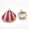 Spray Paint & Electroplate Sea Shell Pendants SSHEL-S262-09-2