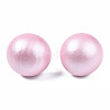 Painted Half Round Schima Wood Earrings for Girl Women EJEW-T017-02F-2