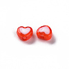 Transparent Heart Acrylic Beads TACR-S117-M-2