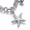 Tarnish Resistant 304 Stainless Steel Charm Bracelets BJEW-L637-28-P-3
