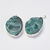 Natural & Dyed Druzy Agate Pendants G-F397-05-2