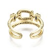 Brass Micro Pave Clear Cubic Zirconia Cuff Rings RJEW-S044-080-NF-4