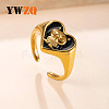 304 Stainless Steel Enamel Cuff Open Rings WG26B7E-01-3