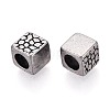 304 Stainless Steel Textured European Style Large Hole Beads STAS-T072-110AS-2