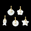 Natural Freshwater Shell & Pearl Pendants PALLOY-JF05904-1