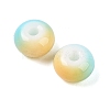 Opaque Spray Painted Glass Beads GLAA-G118-01-3