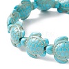 Dyed Synthetic Sea Turtle Beaded Stretch Bracelets for Women BJEW-JB09934-01-4