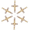 6Pcs Brass Micro Pave Clear Cubic Zirconia Pendants ZIRC-SZ0003-63-1