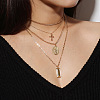 Alloy Chains 4-Layered Necklace RELI-PW0001-034G-2