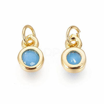 Brass with Single Cubic Zirconia Charms LS-ZIRC-F095-03G-01-1