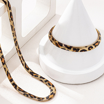 Alloy Leopard Print Snake Chain Necklaces & Bracelets Sets FS-WGE503A-01-1