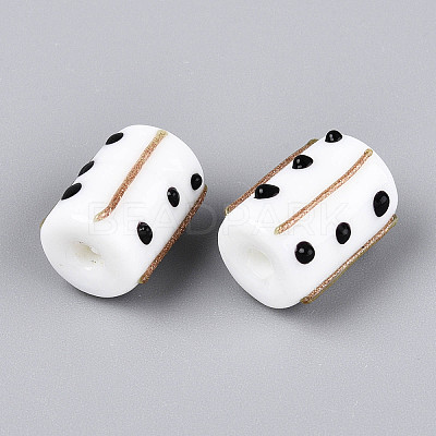 Handmade Gold Foil Glass Bumpy Beads LAMP-ZX003-12-06-1