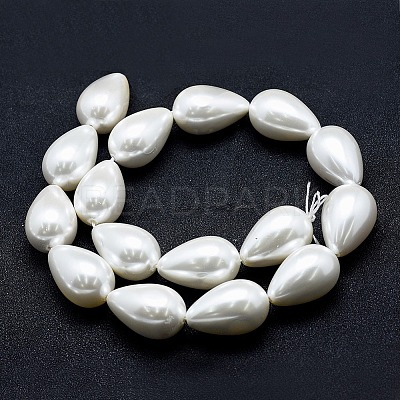 Electroplate Shell Pearl Beads Strands BSHE-G010-16x25mm-01-1