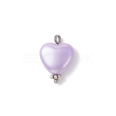 Opaque Acrylic Heart Pendants PALLOY-JF04283-01-1
