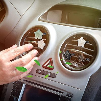 5Pcs Star Gemstone Car Air Vent Clips AJEW-PH00496-01-1