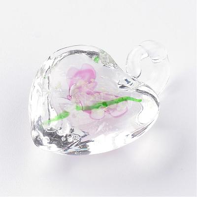 Handmade Luminous Lampwork Pendants LAMP-R136-04F-1