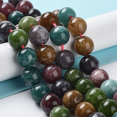 Dyed Natural Malaysia Jade Beads Strands G-G021-01D-02-1