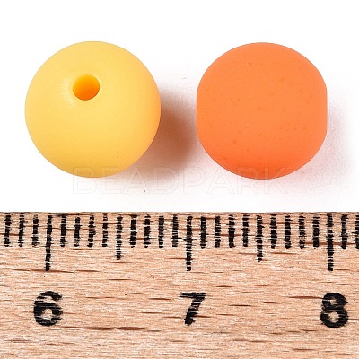 Rubberized Style Imitated Silicone Acrylic Beads MACR-T048-01C-16-1