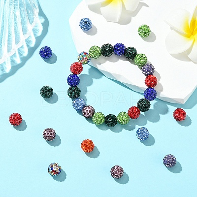 30Pcs Pave Disco Ball Beads RB-YW0001-14C-1