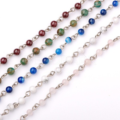 Handmade Gemstone Beads Chains for Necklaces Bracelets Making AJEW-JB00047-1