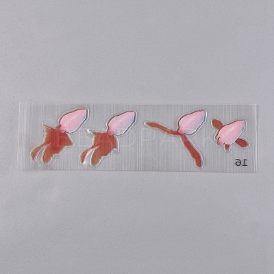 Waterproof Fish Pattern 3D Resin Decorations Stickers DIY-TAC0007-62A-1
