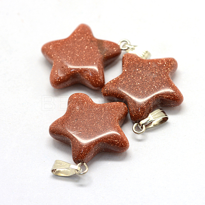 Star Synthetic Goldstone Pendants G-Q367-09-1