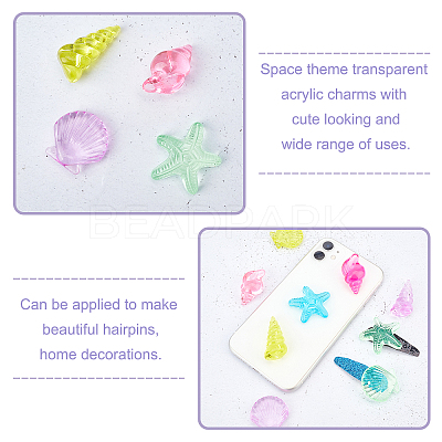 45Pcs 2 Style Transparent Acrylic Beads TACR-AR0001-03-1