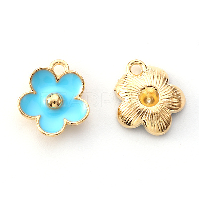 Light Gold Plated Alloy Enamel Pendants ENAM-R136-16C-1