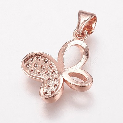 Brass Cubic Zirconia Pendants ZIRC-K070-22RG-1