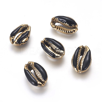 Electroplated Cowrie Shell Beads BSHE-G019-01G-F-1